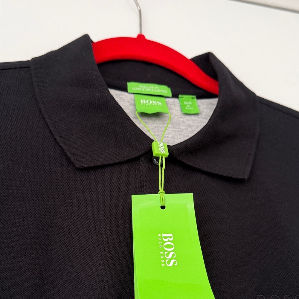 NWT - BOSS Black Men's Polo with Lime Green Tag